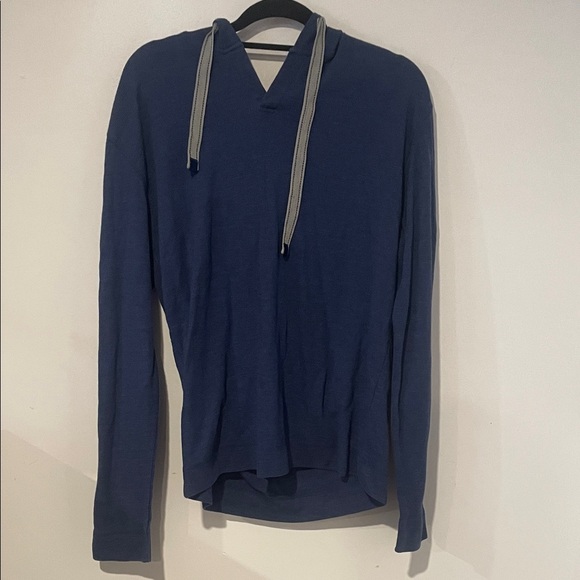 Psycho Bunny Blue Knit Hoodie Sz L b115